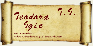 Teodora Igić vizit kartica